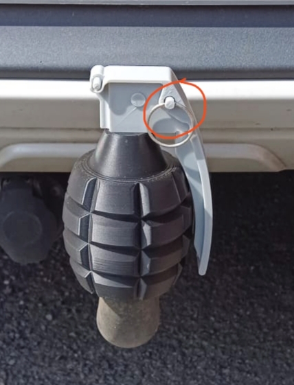 Hand Grenade Trailer hitch Cover commercial