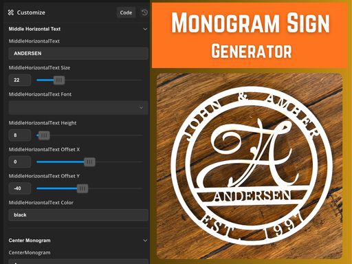 Make your own Circular Monogram Sign