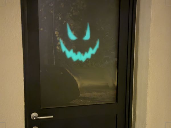 Halloween scary glow-in-the-dark face for window